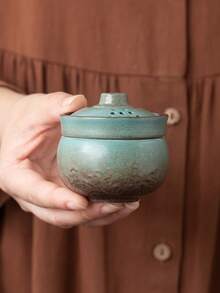 WEN ZHE Mini Portable Embossed Ceramic Kung Fu Tea Cup 80ml Single Person Travel Tea Set With Storage Bag - Pink - View 3