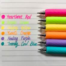 12pcs Fluorescent Gel Pen Set, 0.7mm Medium Tip, Random Colors, Retractable With Clip, Suitable For Professional Art Painting, Illustration And Journaling, Back To School Office Supplies - A - View 11
