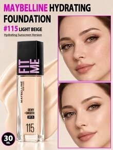 Maybelline Little Purple Bottle Foundation - Moisturizing & Lightweight, Provides Coverage, Waterproof & Sweatproof, Long-Lasting Wear. Suitable For Holiday Parties And Gatherings. - Purple Bottle Foundation #115 - View 10