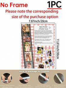 1pc Custom Photo Collage For Best Friend Template Custom Poster, Personalised Best Friend Definition Print Customized Wall Art, Birthday Gift For Best Friend Pictures Custom Photo, Customizable Things, Room Decor, Optional Frame - Multicolor - View 18