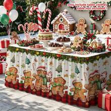 1pc Christmas Table Skirt, Gingerbread Man Shaped Table Skirt ...
