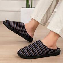 Men's Flat Warm Anti-Slip Comfortable Wear-Resistant Slip-On Indoor/Outdoor Slippers - Black - View 4