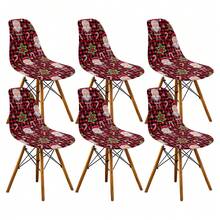 1/2/4/6pcs Christmas Print Shell Chair Covers, Removable And Washable, Suitable For Home, Hotel, Banquet - Multicolor - View 35