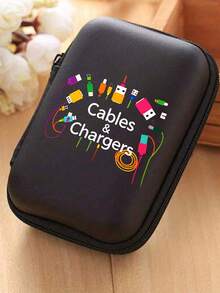 Portable Mini Storage Bag With Data Cable Pattern, Anti-Drop Digital Pouch, Phone Charger And Data Cable Organizer, Zipper Wallet-Style Data Cable Storage Box, Digital Pouch, Electronic Product Bag, Electronic Storage Device Data Cable Organizer, Wireless Earbuds Bluetooth Earphones, Business, Travel, School, University, Office, Christmas, Halloween, Back To School - Multicolor - View 3