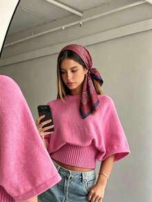 A Women's Luxurious Designer Chain Print Spring 70*70cm Bandana Scarf Headscarf Bag Tie, Suitable For Daily Wear - Burgundy - View 2