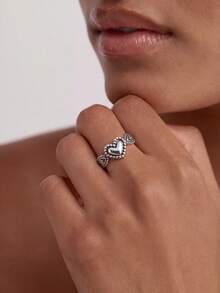 1 pièce Bague œil d'amour à la mode, Fête des mères, Saint-Valentin, cadeau d'anniversaire pour couple, bague pendentif de luxe pour femme - soins oculaires - Voir 3