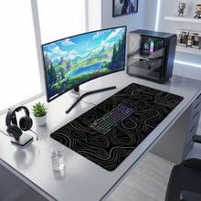 Alas Mouse Ekstra Besar Motif Garis Hitam Putih, Alas Meja Gaming, Alas Keyboard Besar, Dapat Dicuci, Bagian Bawah Karet Anti Selip, Alas Mouse Hadiah, Pelindung Meja, Alas Meja Belajar, Tersedia Berbagai Ukuran, Alas Keyboard Komputer, Alas Laptop - View 2