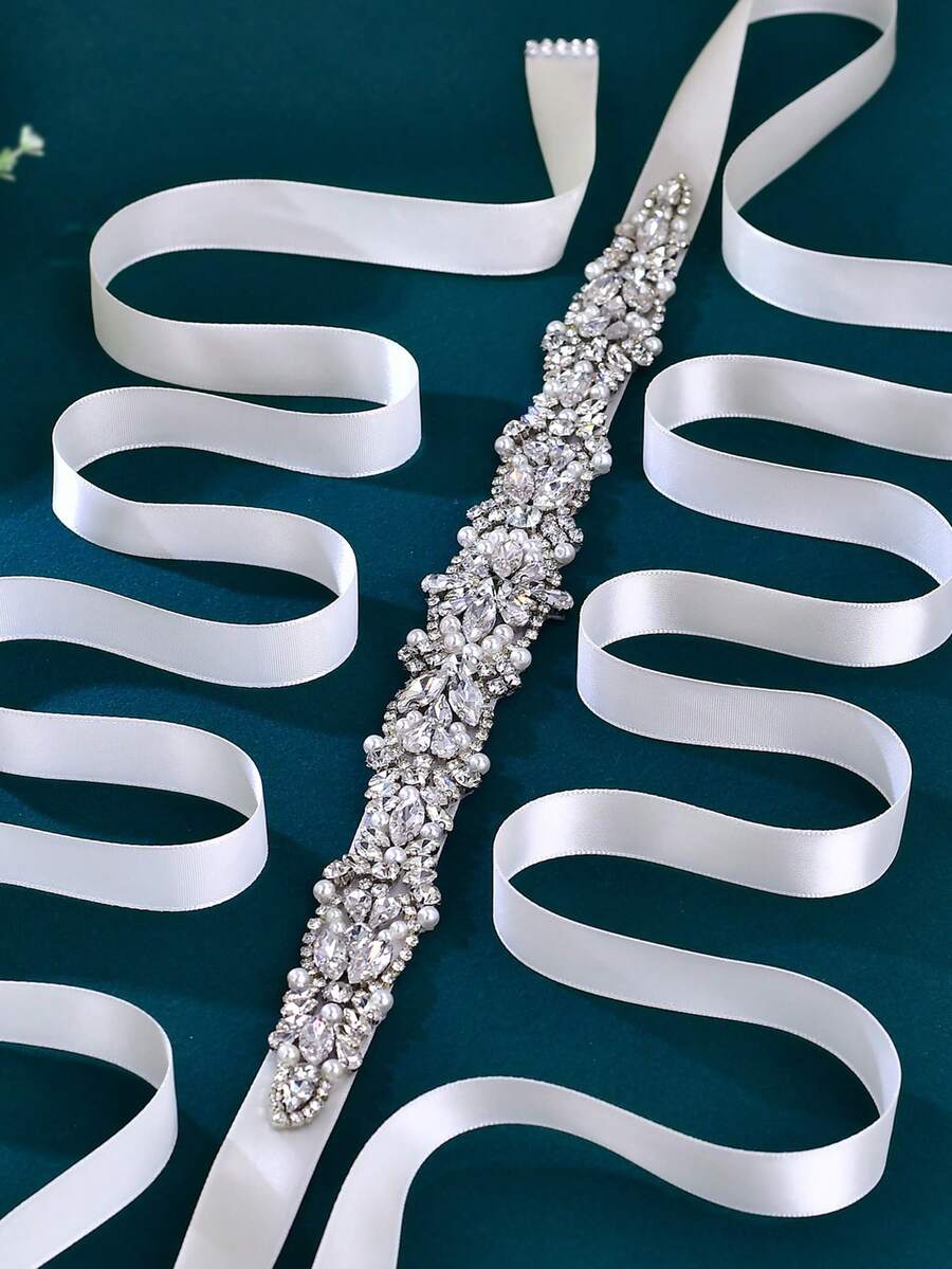 1pc New Design Fashion Wedding Belt, Women's Dress Waist Decoration Accessory, Moroccan Bridal Belt, Tie Bow