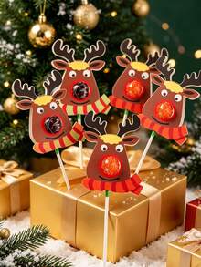 25pcs/50pcs Christmas Party Gift Candy Lollipop Card Paper Cards Decoration Cards Double Layer 3D Christmas Atmosphere Desktop Gift Packaging Decoration Card Paper - View 9