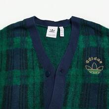 Adidas Spring/Autumn V-Neck Knitted Sports Cardigan Jacket, College Retro Versatile Fuzzy Knit Sweater JC6845 - Forest Green - View 5