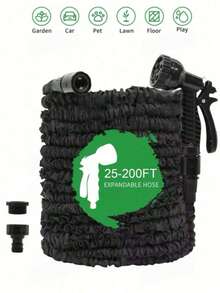 Expandable Magic Garden Hose, Yard Daily Watering Tool, High Pressure Car Wash Cleaning Water Gun, 25FT-200FT - Ordinary - View 6