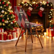 1/2/4/6pcs Christmas Print Shell Chair Covers, Removable And Washable, Suitable For Home, Hotel, Banquet - Multicolor - View 7