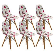 1/2/4/6pcs Christmas Print Shell Chair Covers, Removable & Washable, Suitable For Home, Hotel, Banquet - Multicolor - View 40