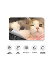2/4pcs Cute Two Cats Cuddling Design Credit Card Skins, Waterproof Anti-Fingerprint Anti-Scratch, Suitable For Parties, Birthday Gifts. PVC Material, Anti-Fingerprint, Anti-Scratch, Wear-Resistant, Suitable For Men, Women, Couples, Applicable To Chip Cards, Credit Cards, Transportation Cards, Student Campus Cards And Personalized Customization. - Multiple Styles - View 7