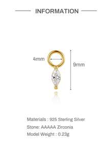 1PC 925 Sterling Silver Dainty Flower Irregular Earring Charms Piercing Cartilage Helix Conch Earrings Jewelry Making Own Accessories Daily Gift - Gold - View 25