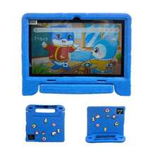 Tablet 10,1 inci dengan RAM 6GB + ROM 64GB / Prosesor Quad-Core 1,3GHz / Android 13 MTK6735 / Layar IPS HD 1280x800 / Kamera 2MP+5MP / Baterai 4000mAh / WiFi, Kontrol Orang Tua, Edukasi, Gaming / Bahan ABS + Silikon, Tablet Edukasi - Biru - View 9