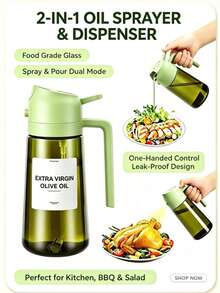 470ml 2 In 1 Food Glass Oil Sprayer,Leakproof Fine Mist Olive Oil Dispenser,Refillable Spray Bottle For Air Fryer BBQ Baking Salad Kitchen Cooking,With Free Stickers,Oil Dispenser For Kitchen,Kitchen Gadgets,Kitchen Essentials,Cocina - View 14