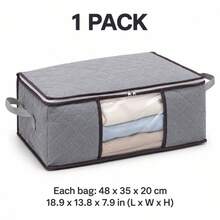 1/3/6/10pcs Home Clothing Storage Bags, Foldable Household Storage Organizer For Home Organization, Clothes, Quilts, Sweaters, Bedding, Bedroom, Pillows And Closet Organizer - Medium Gray - View 27