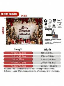 Latar Belakang Tema Natal Musim Dingin dengan Teks yang Dapat Disesuaikan, Pohon Natal, Kotak Hadiah, Daun Holly, Permen Tongkat, Lonceng, Pita, Desain Dekorasi Pola Kepingan Salju, Cocok untuk Pesta Natal, Pertemuan Keluarga, Doa, Dekorasi Latar Belakang Fotografi, Spanduk Fotografi, Vinyl - MultiWarna - View 7