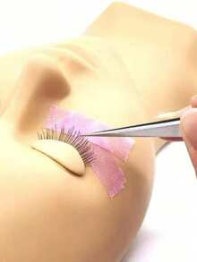 1pc Wholesale Non-Woven Silicone Eyelash Tape, Breathable & Hypoallergenic, Purple Base, Suitable For Eyelash Extensions - Purple - View 3