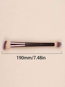 Double-Ended Makeup Brush For Liquid, Powder & Cream Blending– Foundation & Blush & Contour - Black - View 6