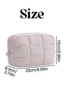 1pc Custom Name Quilted Makeup Bag, Personalized Embroidery Cosmetic Pouch, Large Capacity Travel Toiletry Bag, Bridesmaid Gift, Wedding Bridal Party Gift, Multi Color Zipper Storage Bag For Women - Multicolor - View 6
