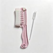 Pink/Transparent Roller Ball Scalp Oil Applicator Comb, Scalp Oil Dispensing Hairbrush, For Home, Travel, Salon And Daily Use. Essential Oil Hair Care Comb. Comb + Dropper, Scalp Massage Comb, 6 Roller Balls, Reusable Refillable. - Multicolor - View 13