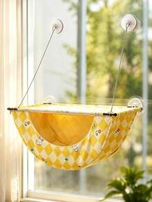 1Pc Cat Window Hammock With Storage Pocket, Suction Cup Mounted Hanging Cat Bed, Indoor Window Perch, 2 In 1 Sleep & Storage Cat Window Seat, Pet Hanging Bed For Cats Sunbathing Rest, Fit Small Medium Cats - one-size - View 11