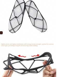 Cubiertas de zapatos de escalada con resorte de TPE, crampones redondos antideslizantes para hielo y nieve, para montañismo al aire libre, color negro - Multicolor - Ver 6