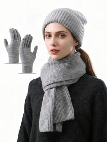 1pc Folded Brim Knit Hat, Minimalist Solid Color Loose Oversized Beanie, Warm Ear Protection Knitted Hat For Men And Women, Autumn/Winter - C - View 33