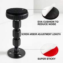 2pcs Black Adjustable Bed Frame Anti-Shake Tool, 1.1-4.5 Inch Threaded Bed Head Stopper, Bed Head Anti-Loosening Anti-Shake Fixer, Bed Head Wall Buffer Protection Pad, Anti-Squeak Anti-Shake Fixing Tool, Suitable For Cabinets, Desks, Sofas, Doors - Black - View 3