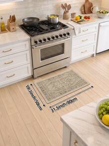 DAJIANG 1pc Bohemian Vintage Kitchen Rug, Non-Slip Rubber Backing Long Runner, Machine Washable Thickened Kitchen Floor Mat, Suitable For Hallway, Laundry Room, Holiday Room Decor - Multicolor - View 13