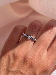 1 pièce Bague œil d'amour à la mode, Fête des mères, Saint-Valentin, cadeau d'anniversaire pour couple, bague pendentif de luxe pour femme - soins oculaires - Voir 2