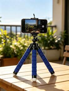 Mini Flexible Sponge Octopus Phone Tripod, 360° Rotatable Ball Head, Portable Multi-Function Camera Stand Holder For Live Streaming, Vlog, Selfie, Compatible With Smartphone & Action Camera - Multicolor - View 2