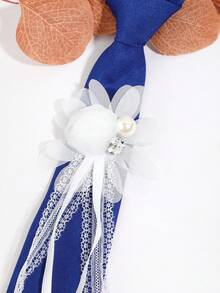 1Pc Women Black 3D Flower Lace Ribbon Chain Pre-Tied Necktie Sweet Cool For School Daily Party - Multicolor - View 5