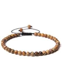 4mm Fine Bead Bracelet, Adjustable Natural Stone Semi-Precious Gemstone Yoga Beads Handmade Bracelet Jewelry - Bracelet - View 43