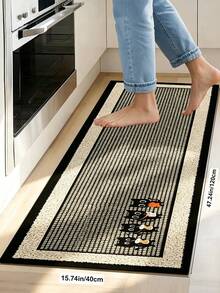 1pc Flannel Kitchen Mat Cartoon Black Cat Foot Mat, Dirt-Resistant Kitchen Rug | Long & Short Sizes, Suitable For Kitchen And Entryway. Practical Entryway Door Mat Home Decor Rug, Can Be Used In Dining Room, Kitchen, Indoor Entrance And Other Indoor Areas. - Multicolor - View 15