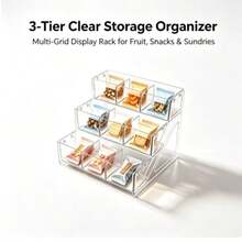 1pc Acrylic Tea Bag Storage Rack, Transparent 3-Tier Organizer Box, Tea Bag & Coffee Capsule Compartment Storage, Suitable For Kitchen Countertop, Cabinet, Office - Multicolor - View 6
