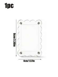 Acrylic Magnetic Refrigerator Photo Frames, Clear Wavy Edge Acrylic Photo Frames, Suitable For Mini And Wallet Size Photos, Clear Refrigerator Magnet Photo Display Stand, Wallet Size Photo Frames, Refrigerator Decoration - Multiple Styles - View 13