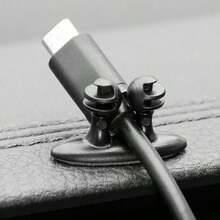 Pengatur Kabel Pengisian Daya Mobil, Klip Kabel Data Perekat Diri, Klip Penyimpanan Kabel Headphone, Klip Pengatur dan Penjepit Kabel - Hitam - View 5