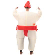 Halloween Christmas Party Red Sumo Inflatable Costume, Unisex Inflatable Costume, Holiday Personalized Outfit Inflatable Costume, Blower Included, Battery Not Included - Red - View 6