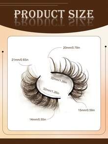 10 Pairs Brown Lashes, Fluffy & Wet, Fine & Thick Cat Eye Makeup, Spike Lashes, Cosplay Lashes, Cat Eye Lashes, Two Styles, Two In One Eyelash - Brown - View 2