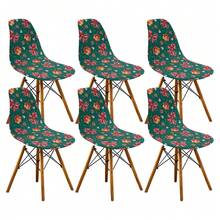 1/2/4/6pcs Christmas Print Shell Chair Covers, Removable & Washable, Suitable For Home, Hotel, Banquet - Multicolor - View 13