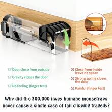 2 Pack Humane Rat & Mouse Traps No-Kill Mice Trap, Fits Rats & Mice - A - View 7