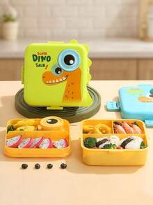 1pc Cartoon Print Lunch Box, Leak-Proof Divided Lunch Box With ...