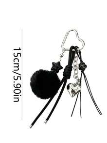 1pc Ins Style Keychain, Heart Star Bowknot Accessory, Bag Charm Pendant - Multicolor - View 5