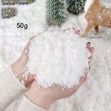 20pcs/6pcs Artificial Snow Powder With Mini White Plastic Fence Decoration, Fluffy Faux Snow, Suitable For Christmas Winter Village Scene DIY Decor And Party Decoration - Multicolor - View 17