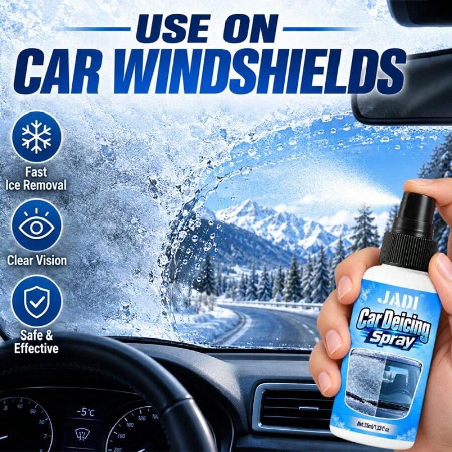 Car Windshield De-Icing Spray, Suitable For Rear Window Frost, Thin Ice And Localized Ice Treatment, Portable Winter Car Glass Care Product - 35ml - View 1