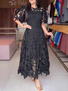 Women Long Dresses - Black - View 4