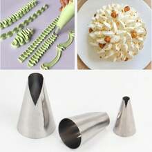3 Pieces Russian Piping Tips Set,V-Shaped Wave Cake Decorating Nozzles Tips Piping Kit For Pastry Cupcakes Cakes Cookies Decorating Stainless Steel Kitchen Gadgets - Multicolor - View 4